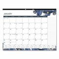 Supreme Supplies 22 x 17 in. Gold Detail Floral Artwork Monthly Desk Pad Calendar, Black SU3758392